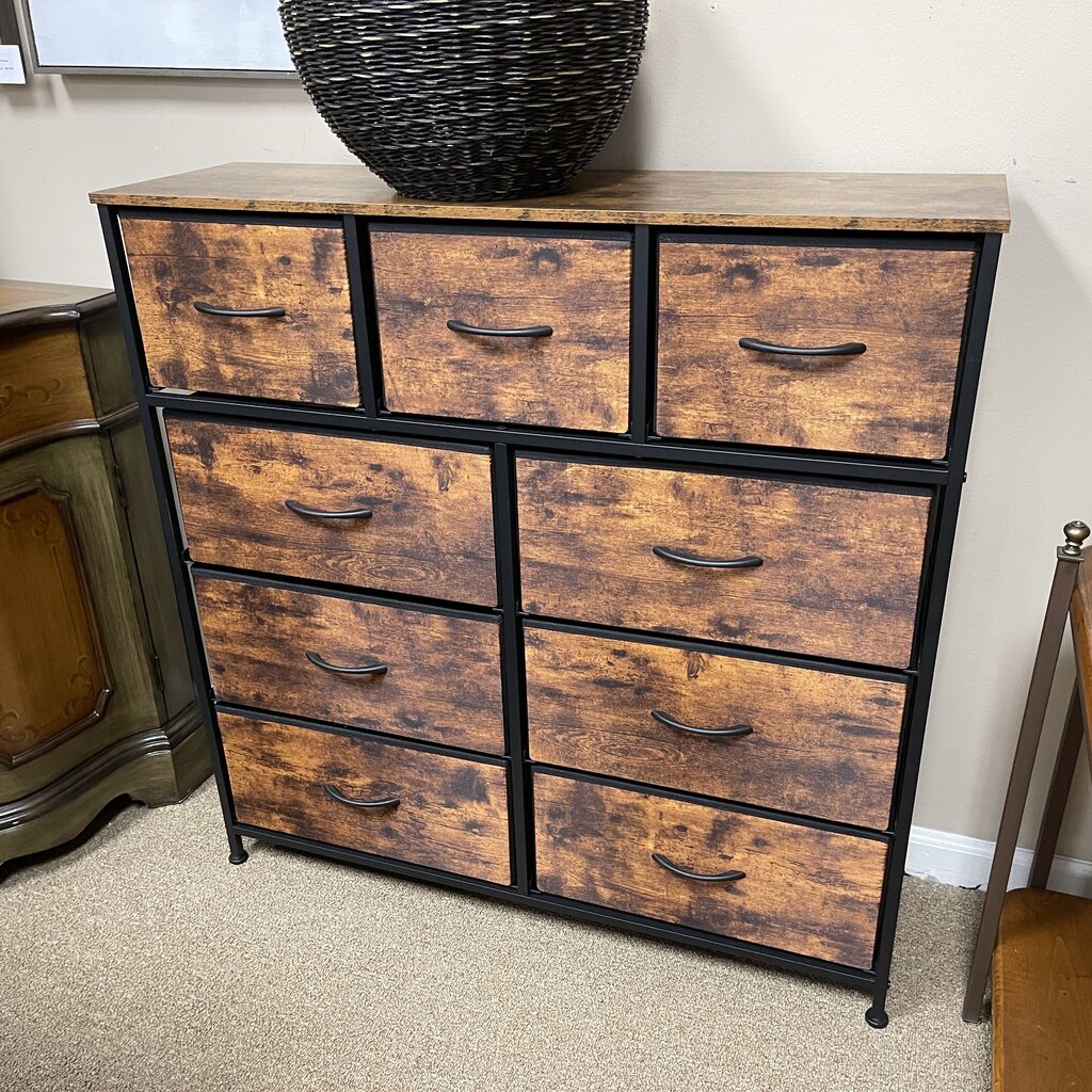 Wood Look Fabric Drawers Chest