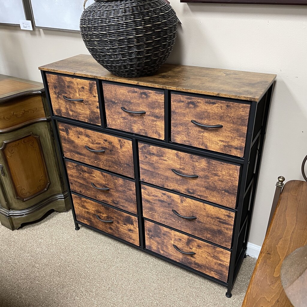 Wood Look Fabric Drawers Chest