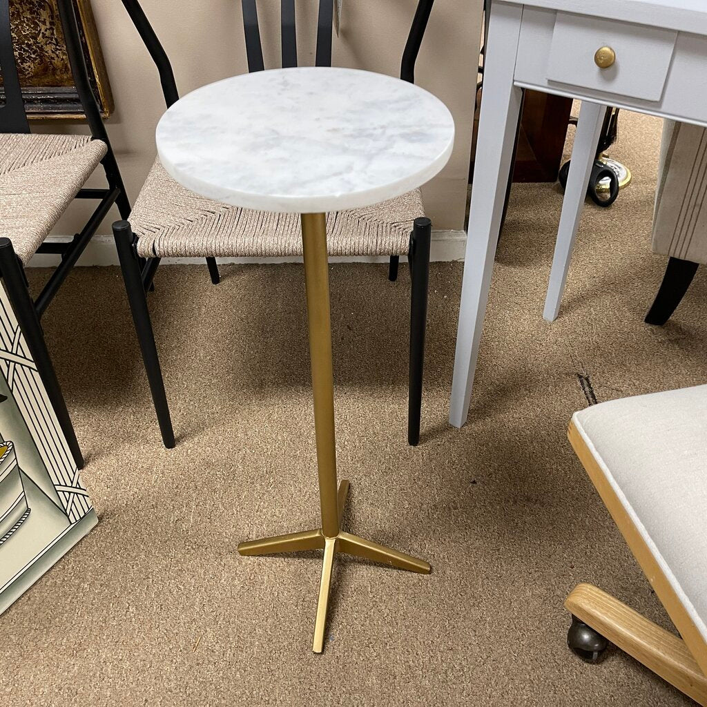 Marble Top Side Table w/Gold Base