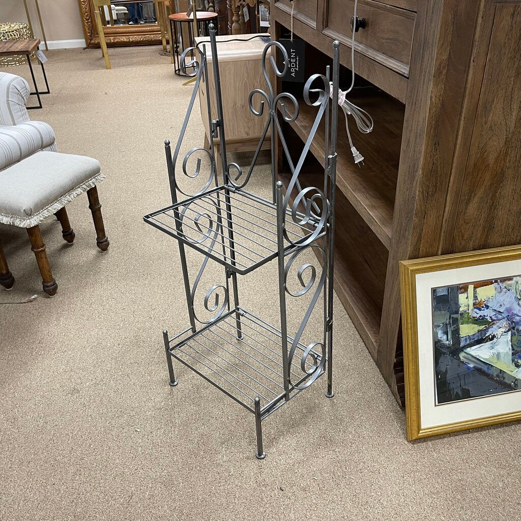 2-Tier Folding Metal Plant Stand