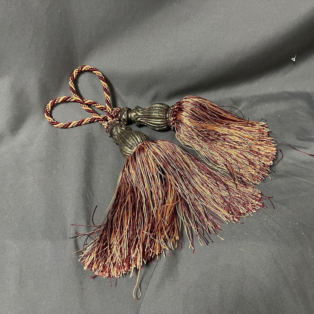 Pair Maroon + Gold Tassels