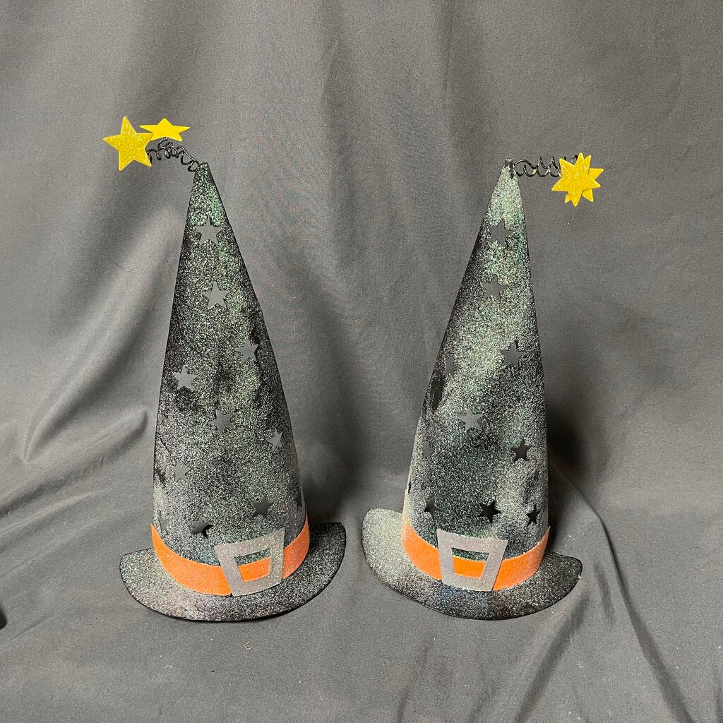 Pair Witch Hat Votive Candle Holders