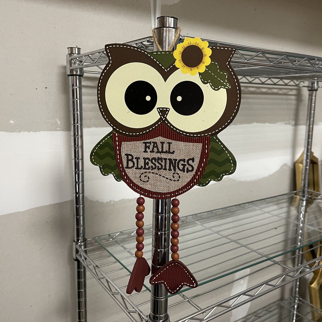 Owl Fall Blessings Sign