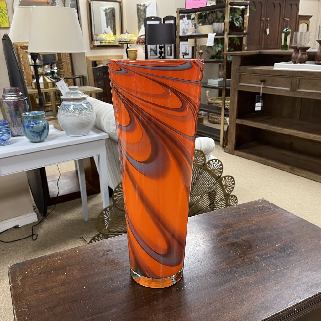 Tall Blown Glass Vase
