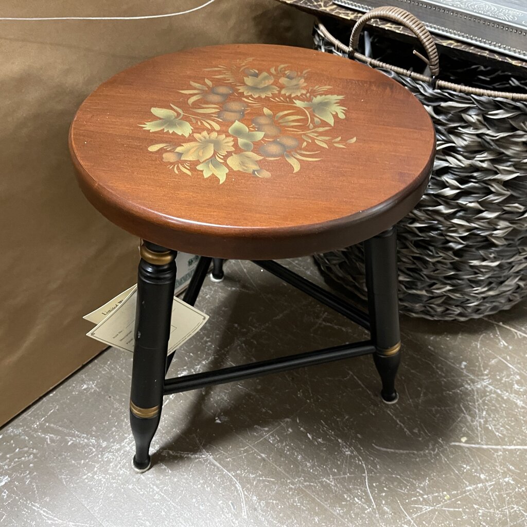 Stenciled Maple 3-Leg Stool