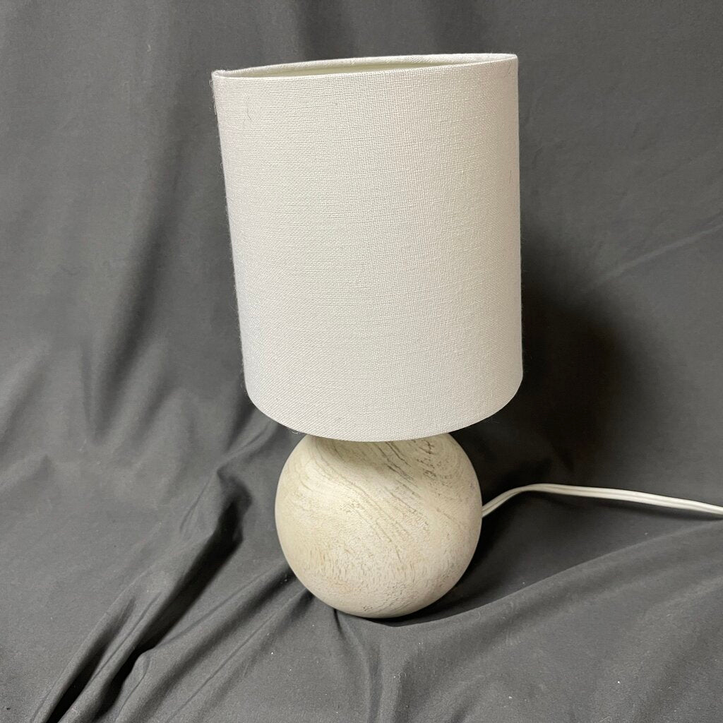 Round Rustic Wood Lamp