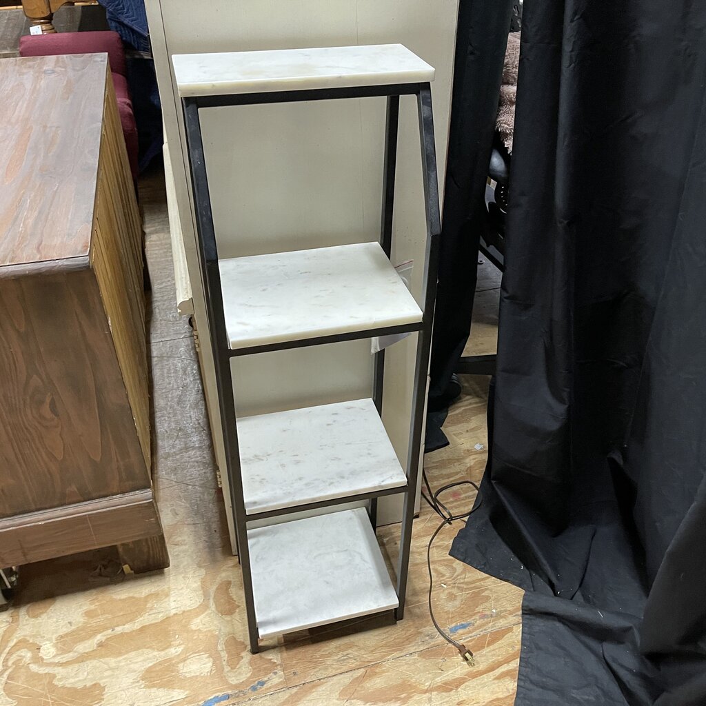 Iron Shelving Unit w/Marble Shelves