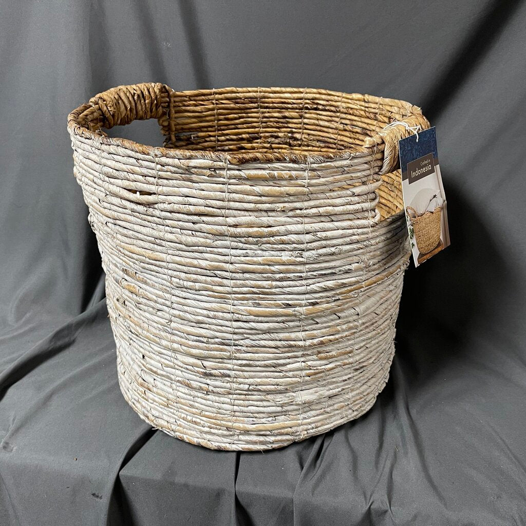 Painted Round Rattan Basket