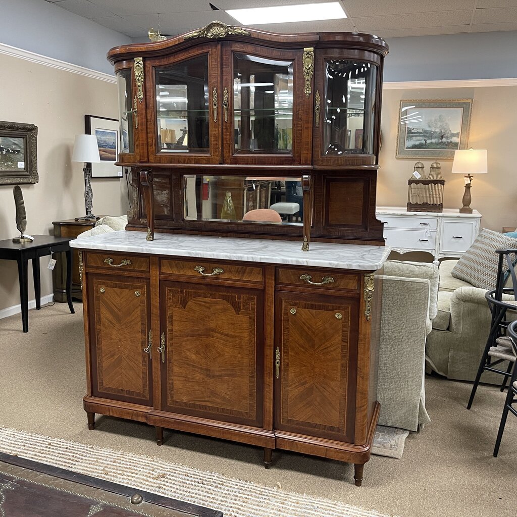 Antique Louis XVI Style Buffet + Hutch