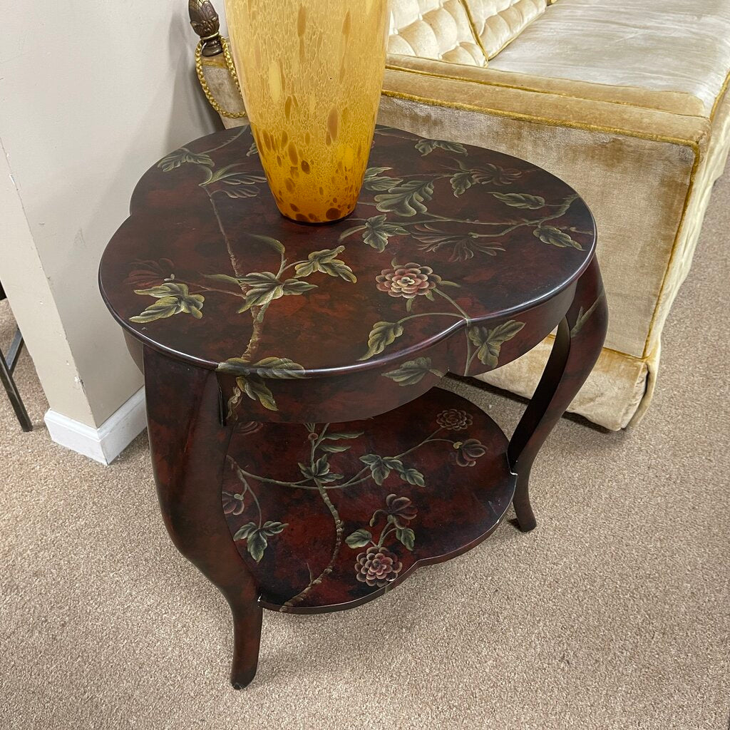 Scalloped Floral Accent Table