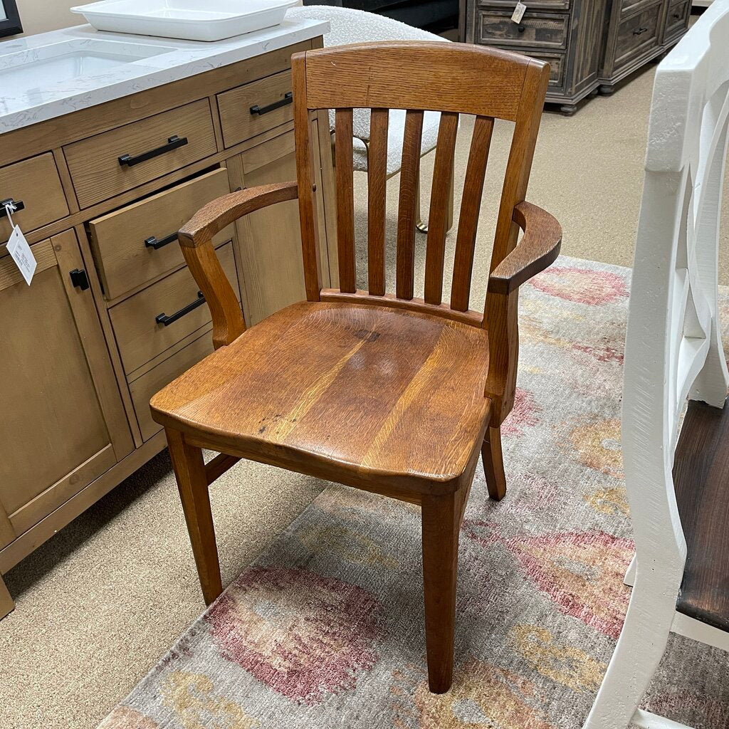 Vintage Oak Banker's Chair