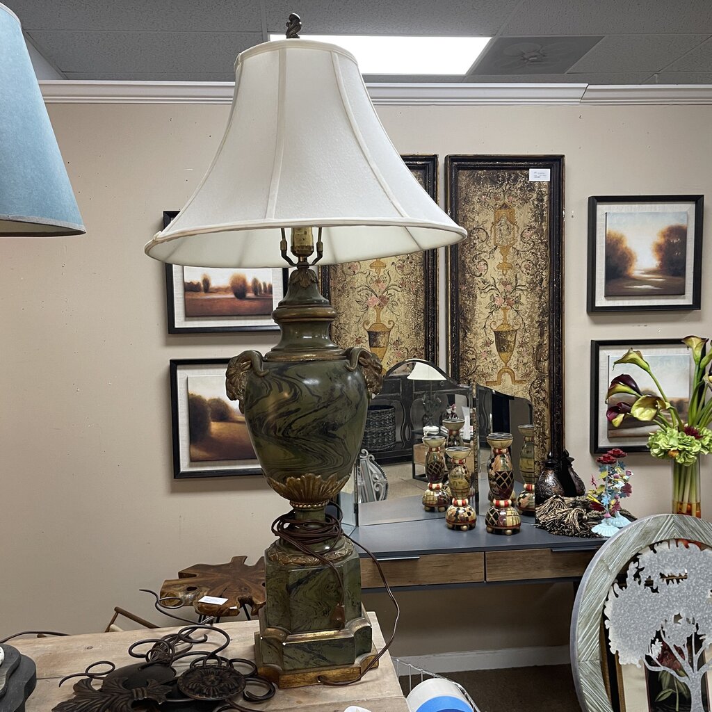 Green Marble Urn Style Lamp