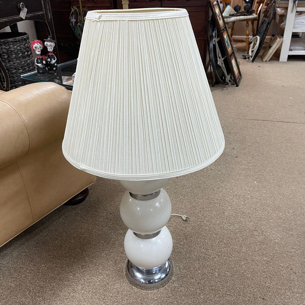 Contemporary White Ball Lamp