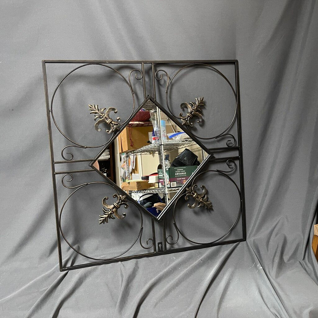 Metal Framed Diamond Mirror