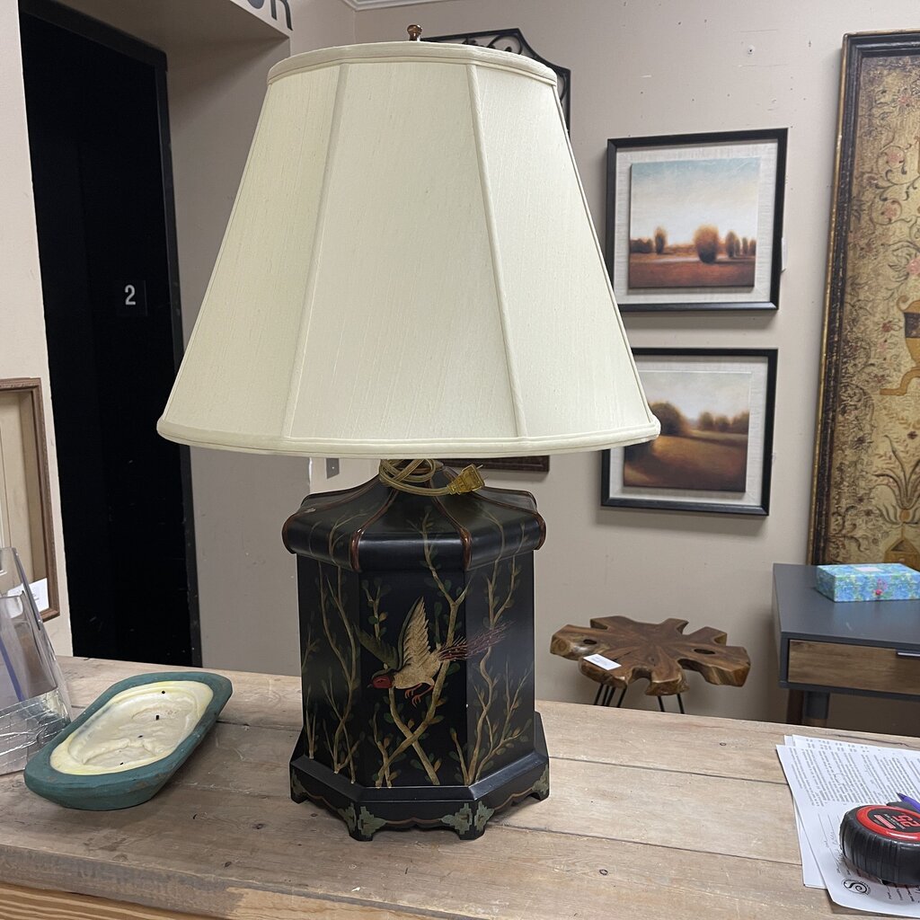 Painted Bird in Pagoda Lamp