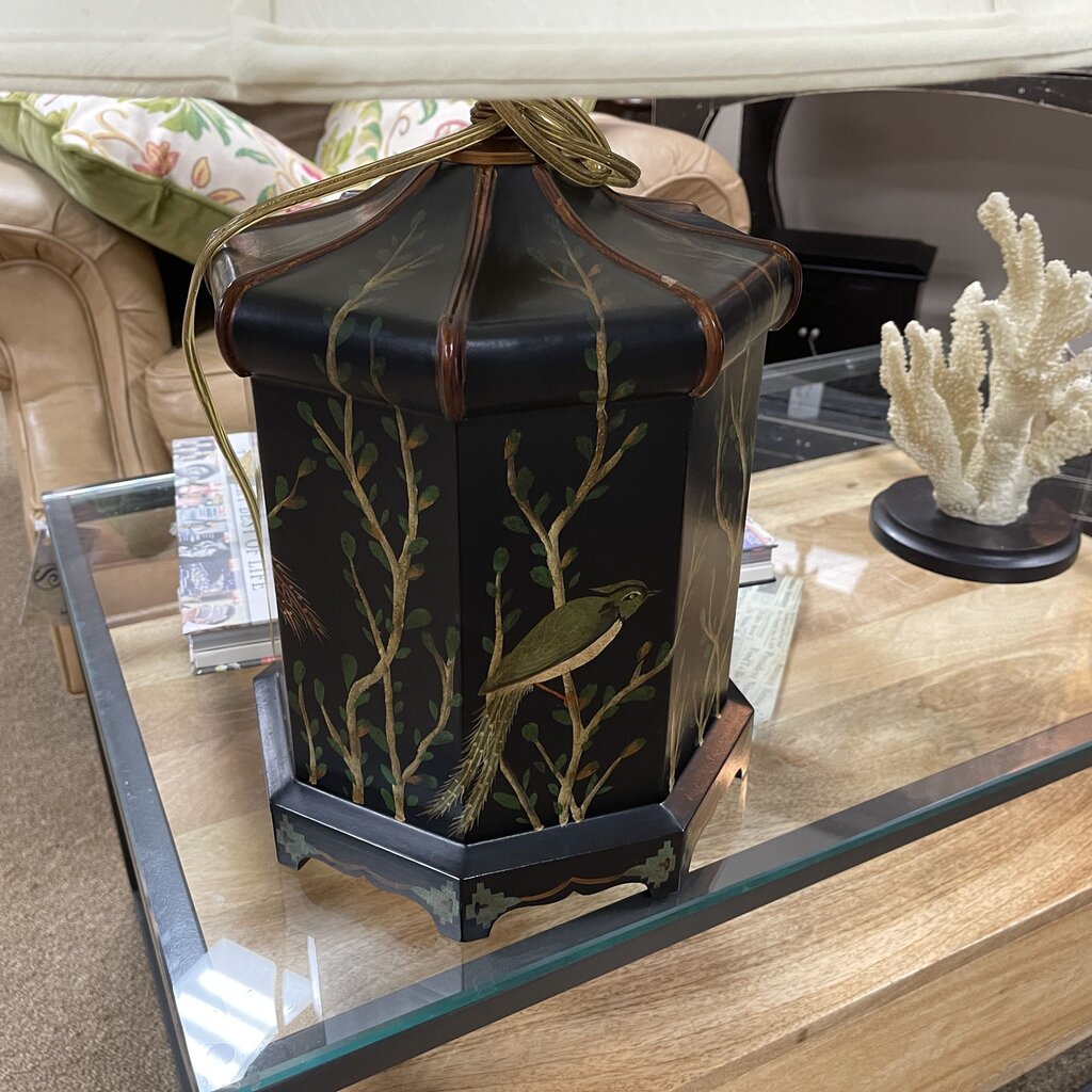 Painted Bird in Pagoda Lamp
