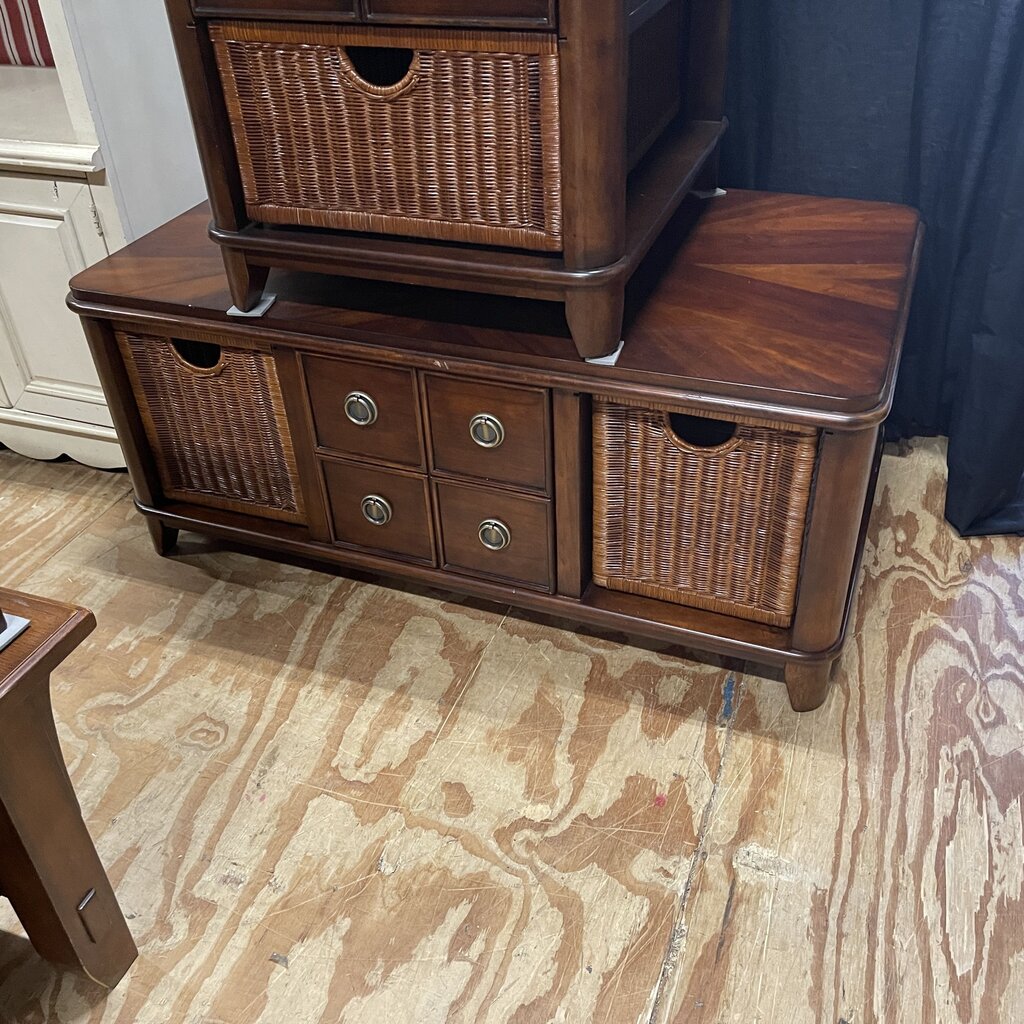 Entertainment Console w/Basket Style Storage