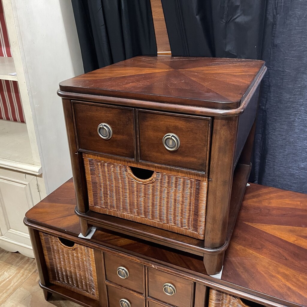 Side Table w/Basket Style Storage
