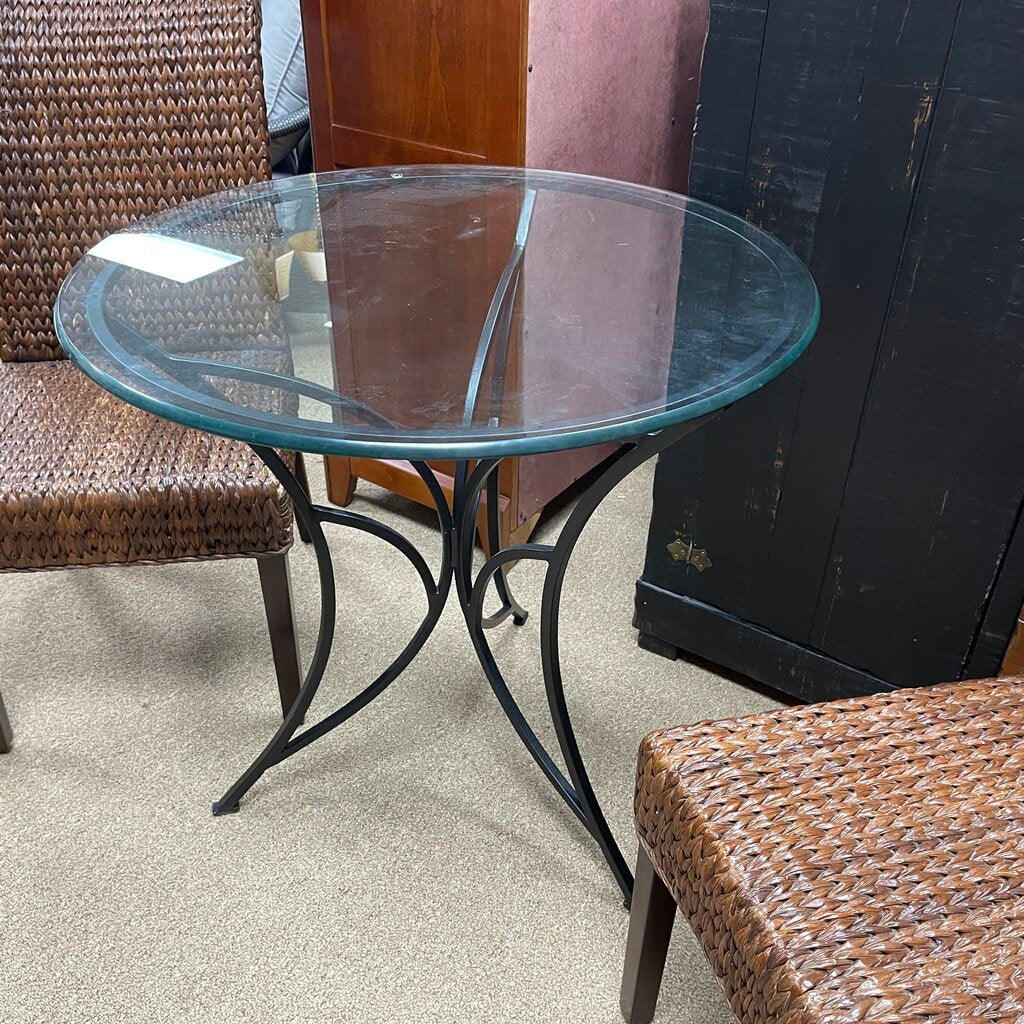 Glass Top Metal Table