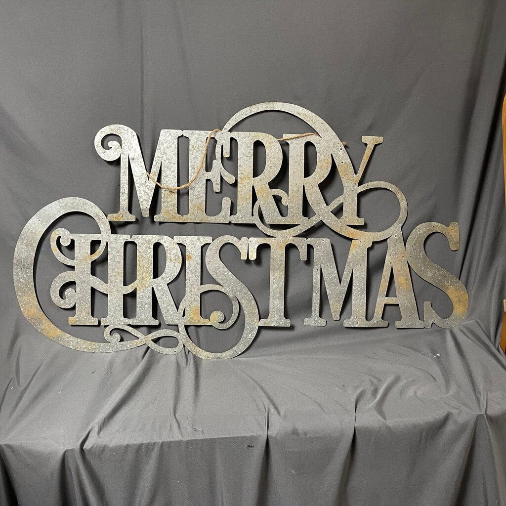 Galvanized Metal Merry Christmas Sign