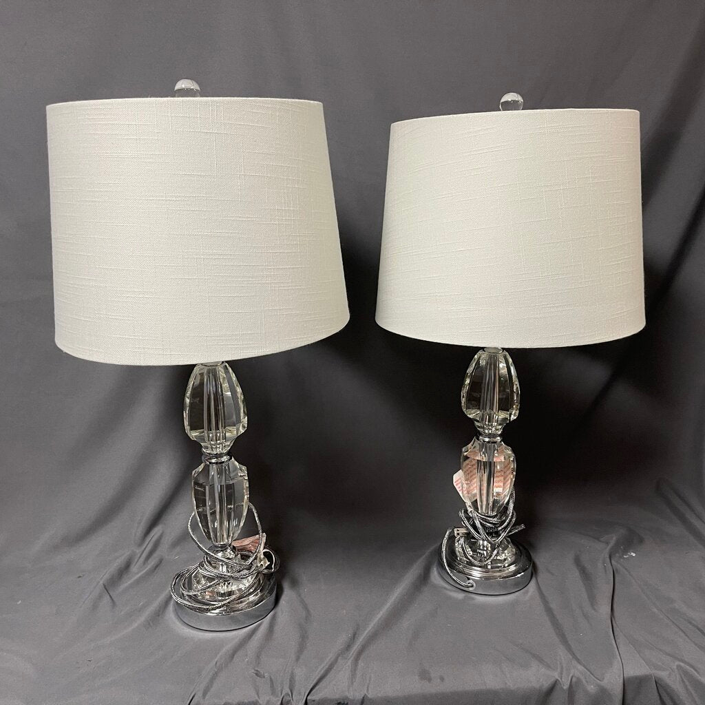 Pair Crystal Lamps