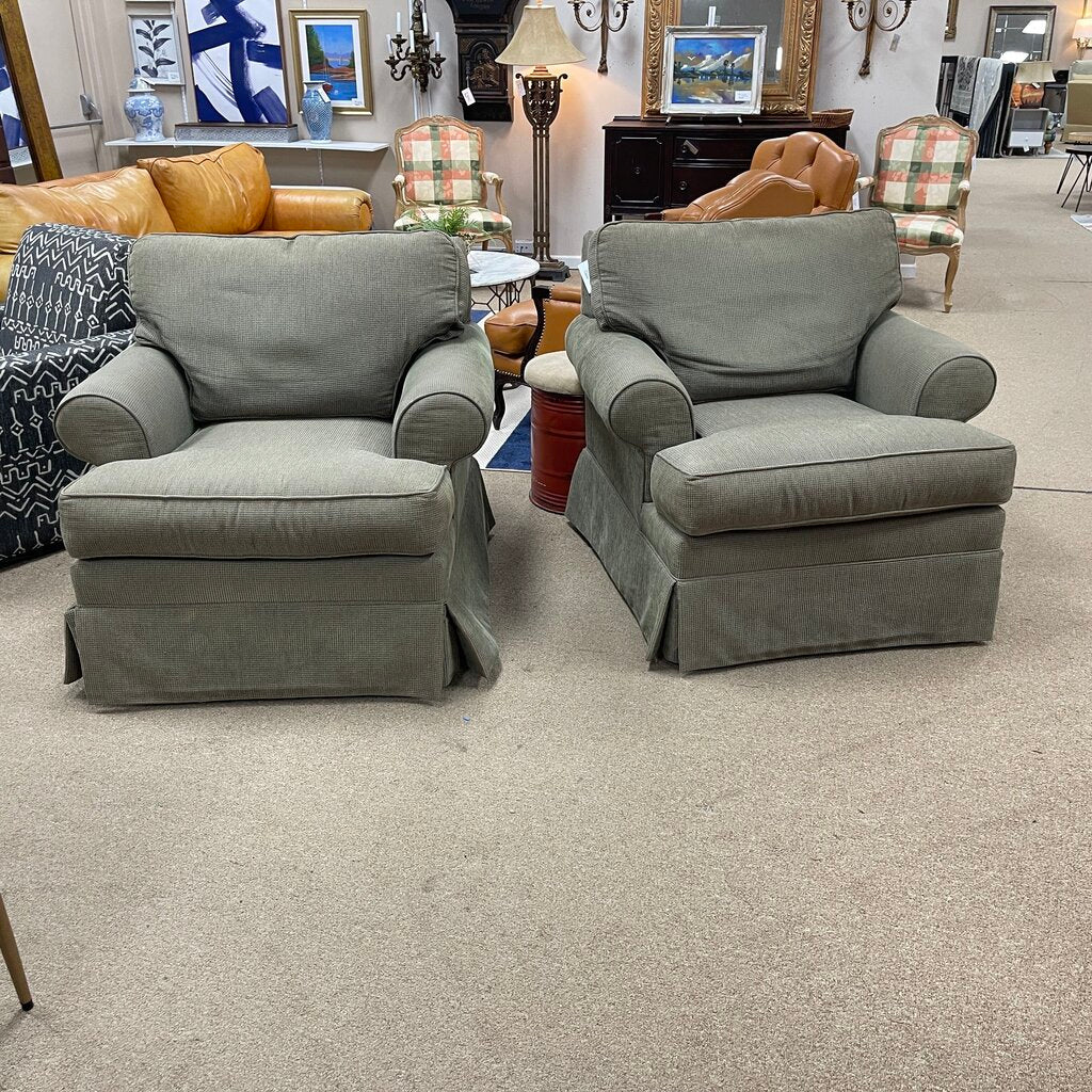 Pair Upholstered Accent Chairs