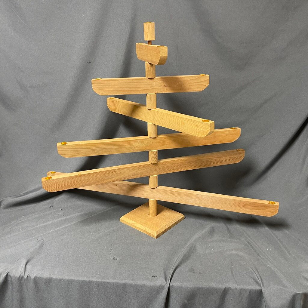 Vintage Wood Tree Candle/Ornament Holder