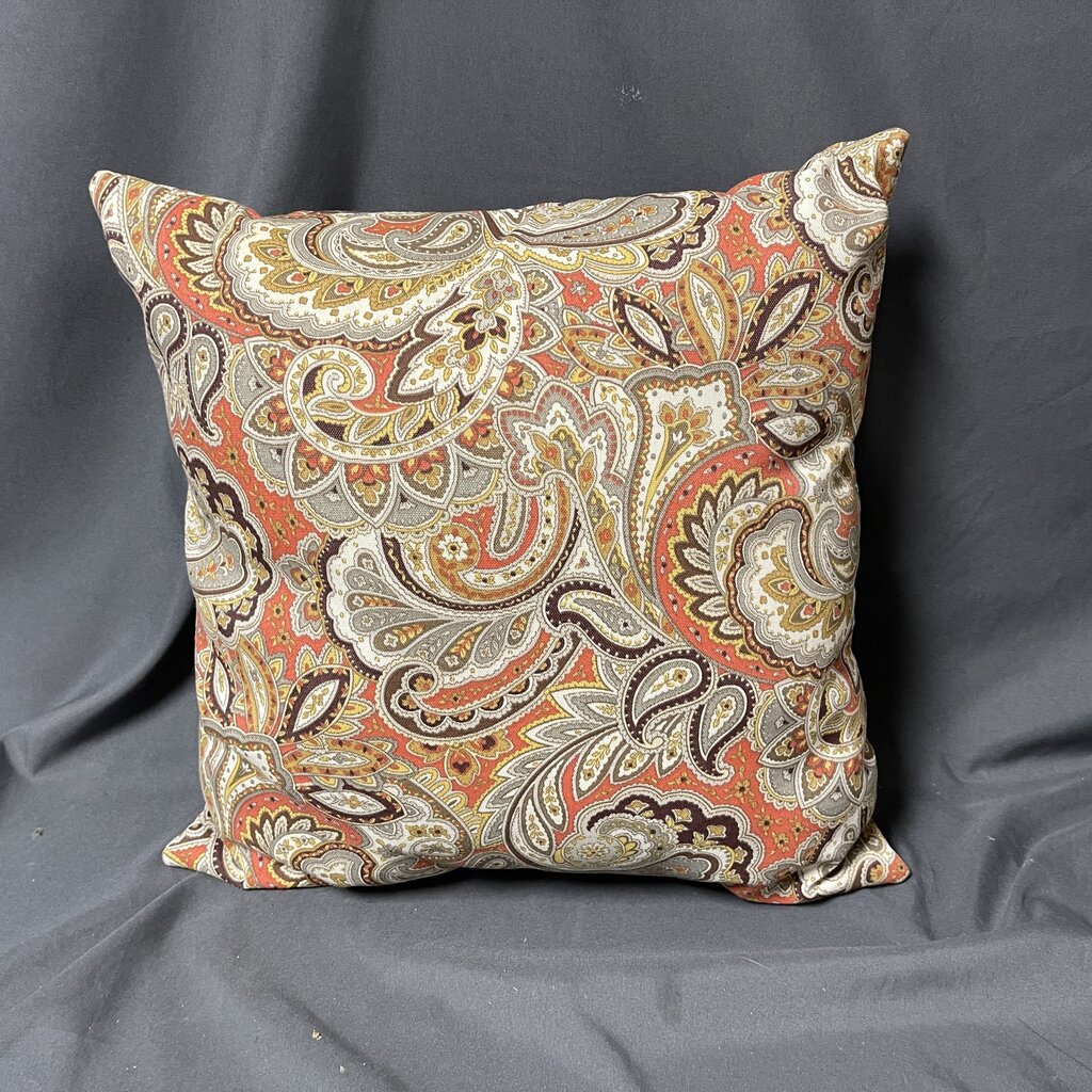 Orange Paisley In/Out Pillow