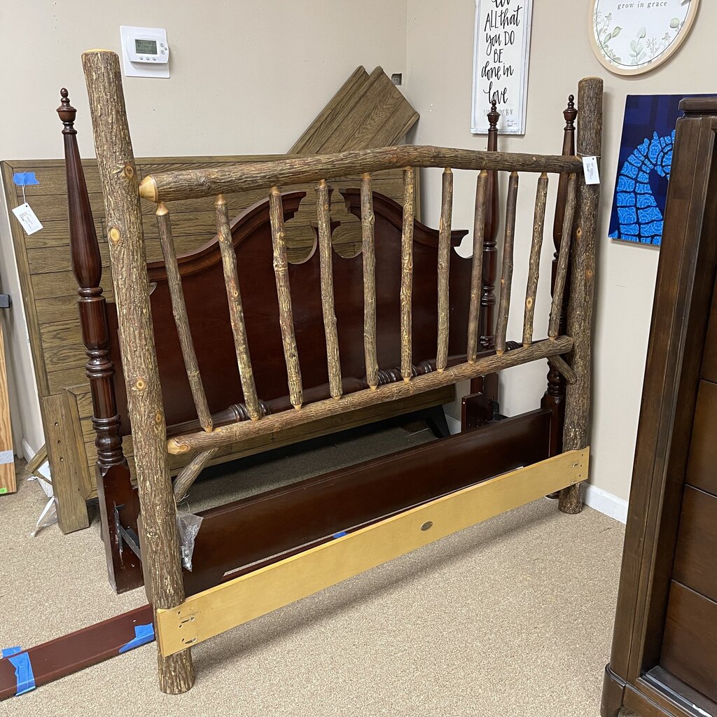 Rustic Log Headboard