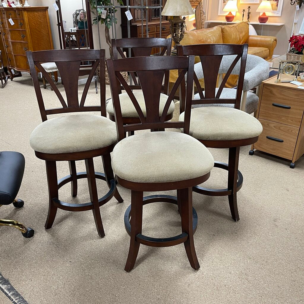 Set/4 Wood Bar Stools