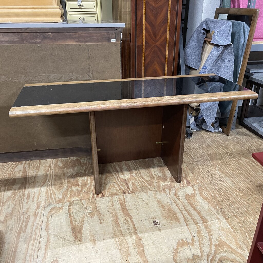 Wood + Glass Top Desk