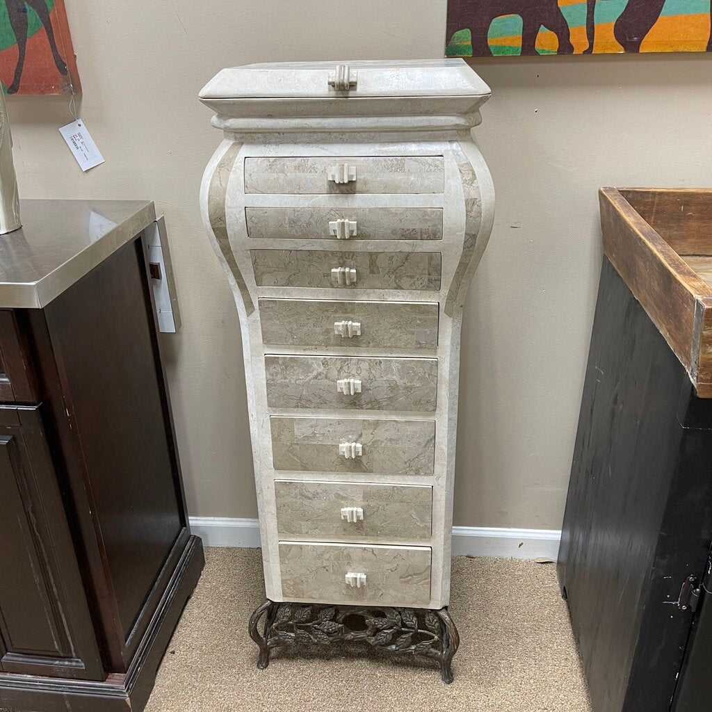Tessellated Stone Jewelry Armoire