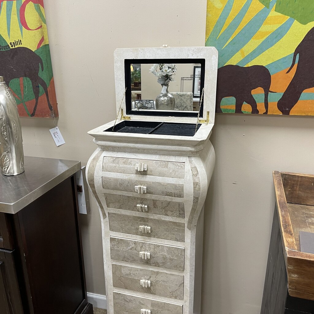 Tessellated Stone Jewelry Armoire