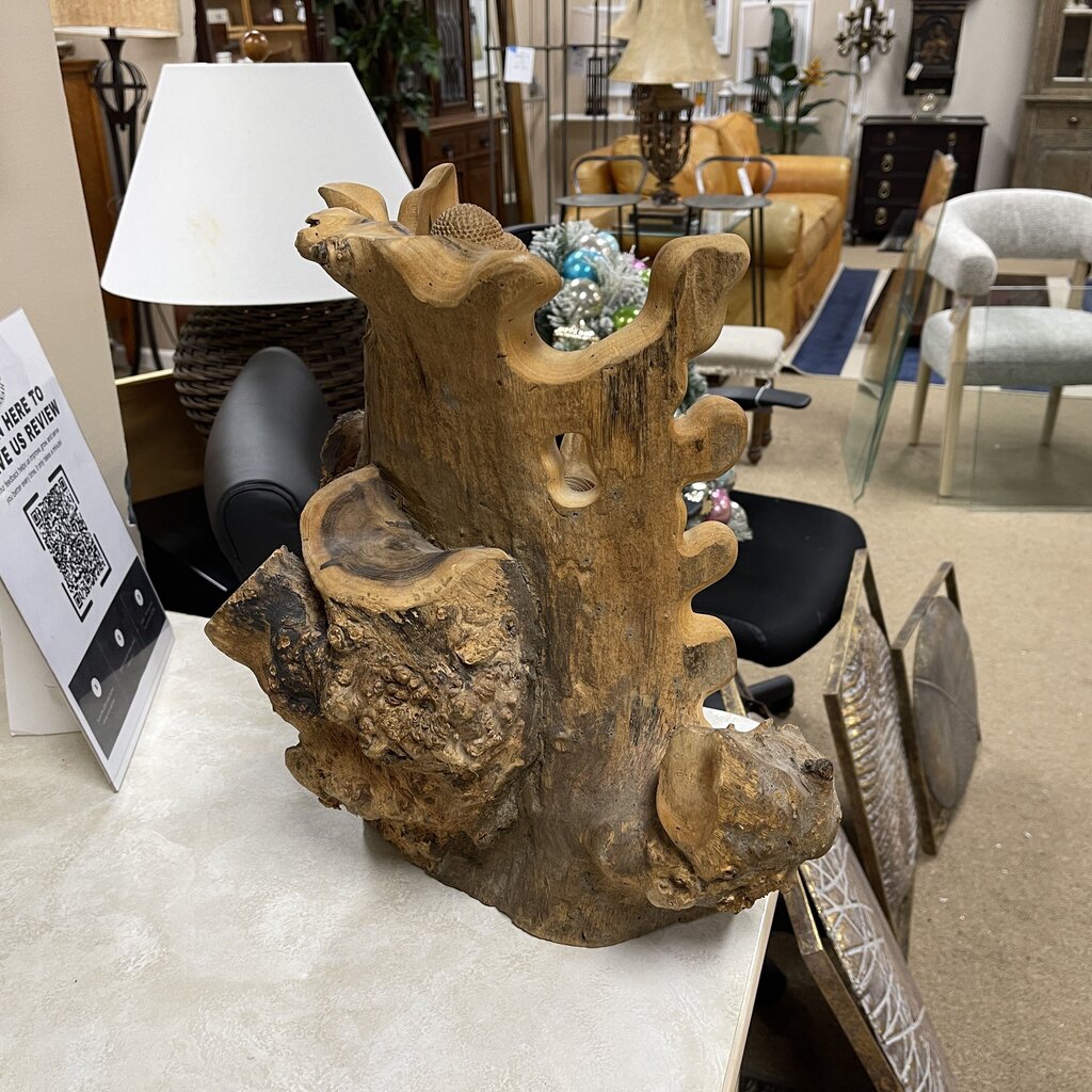 Hand Carved Burl Wood Buddha