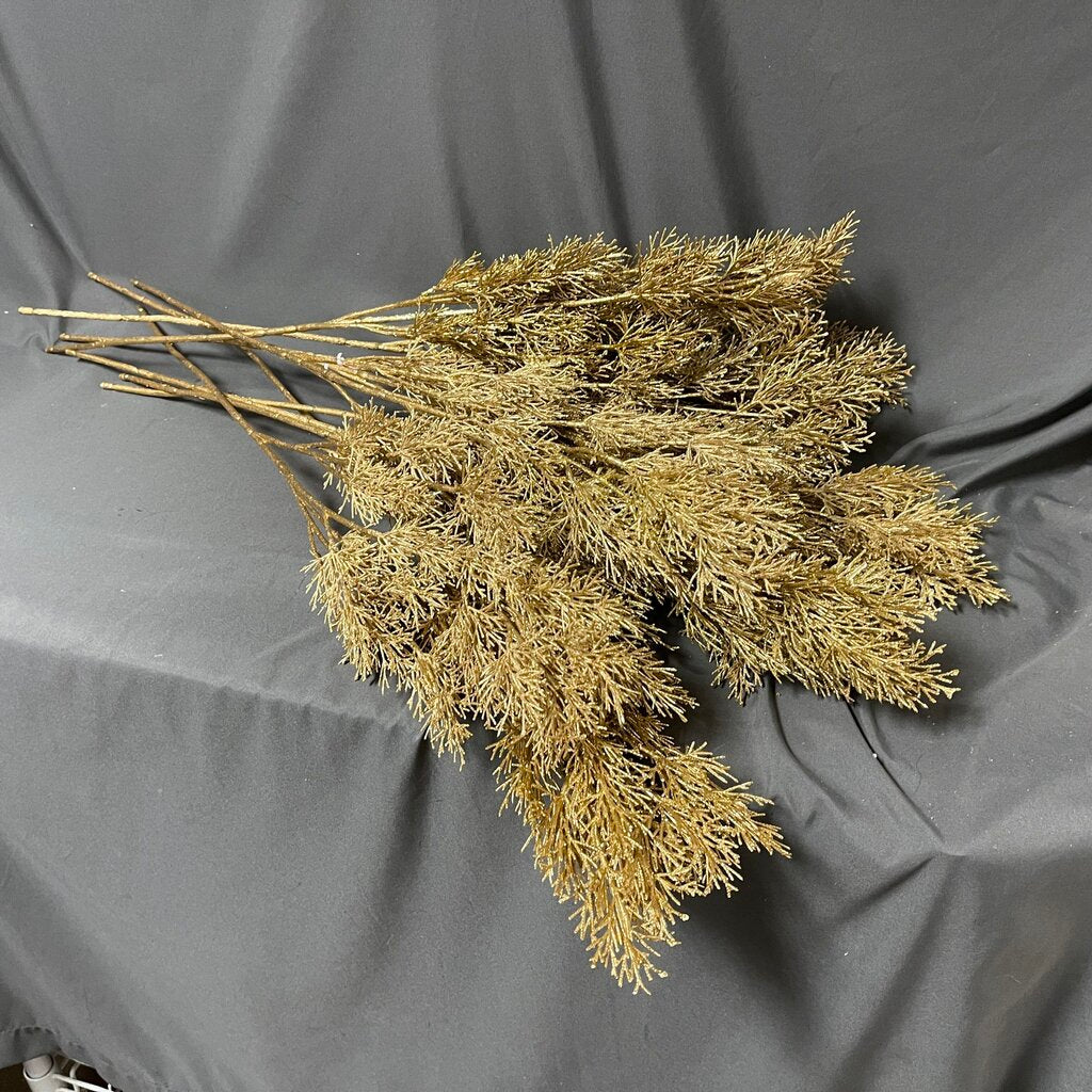 Set/10 Gold Pine Bough Stems