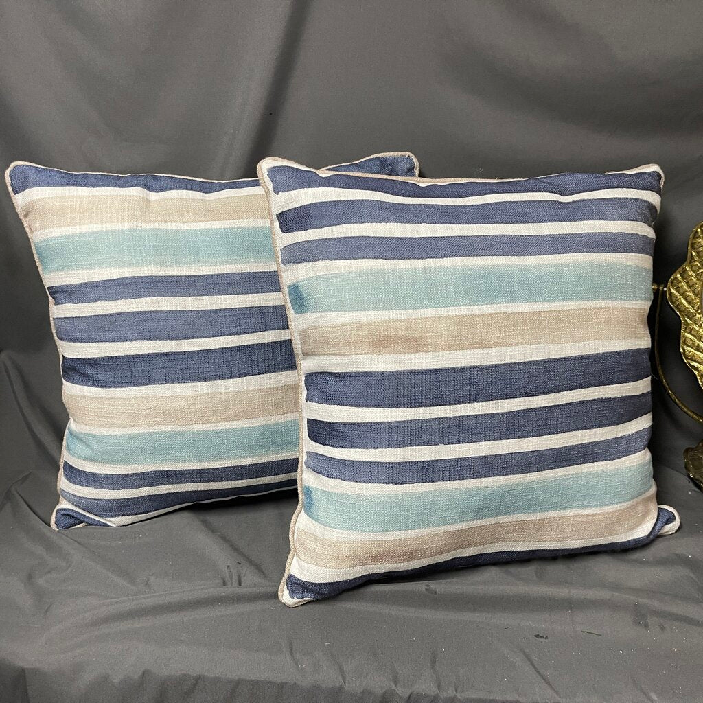 Pair In/Out Striped Pillows
