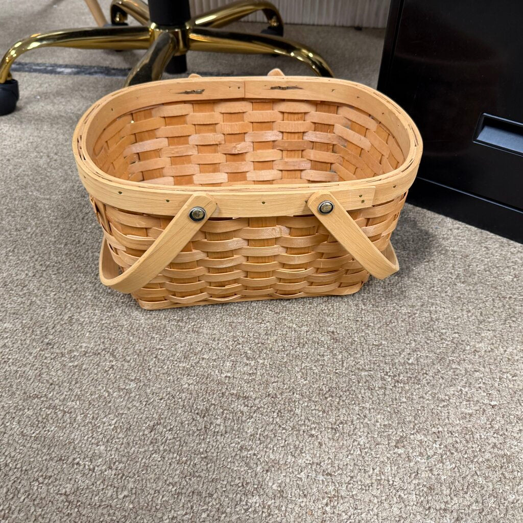 Vintage Woven Wood Chip Basket