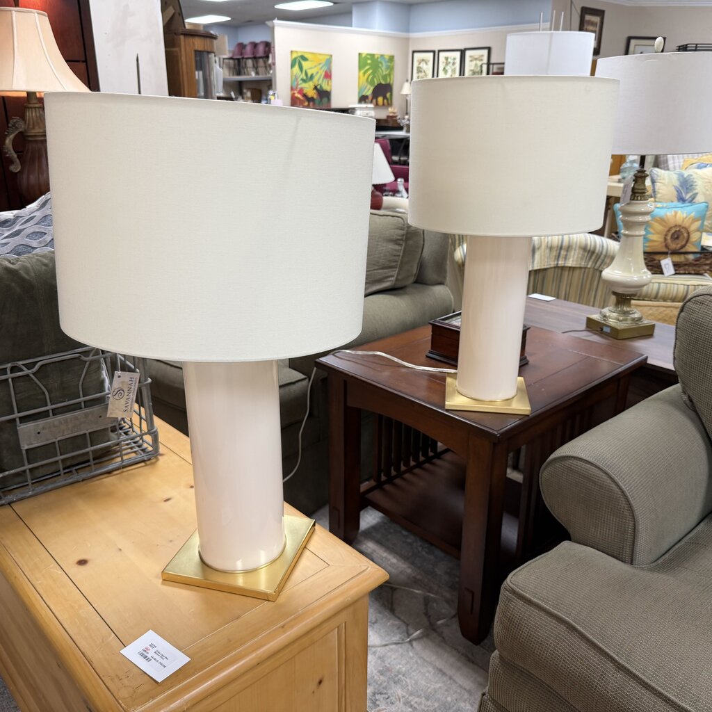 Pair Cylinder Lamps