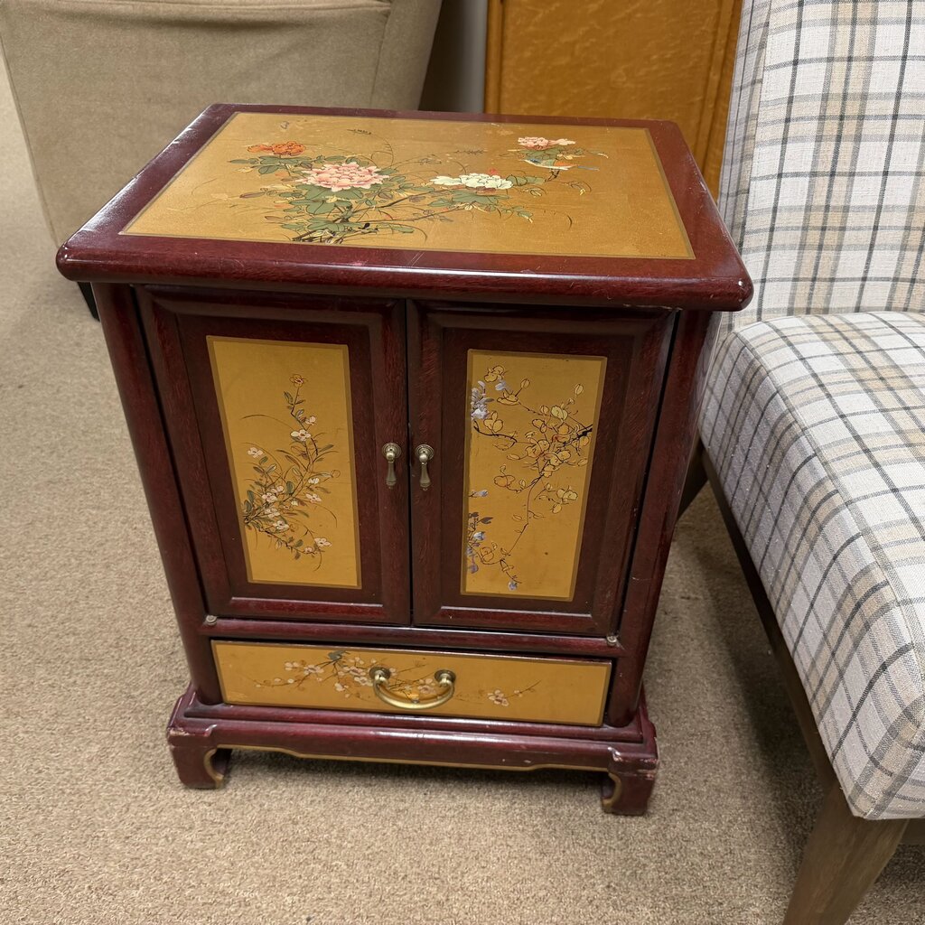 Vintage Gold Lacquer Chinoiserie Cabinet