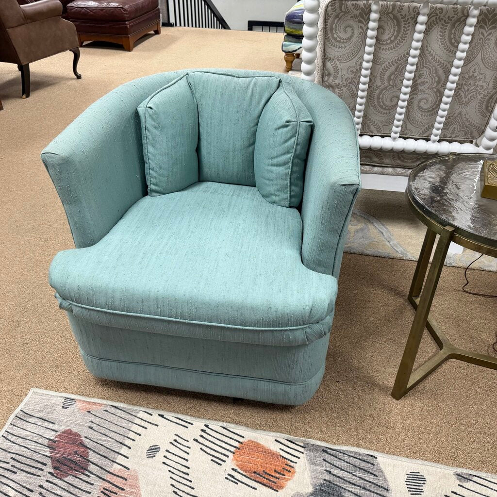Pair Small Mid Century Barrel Chairs