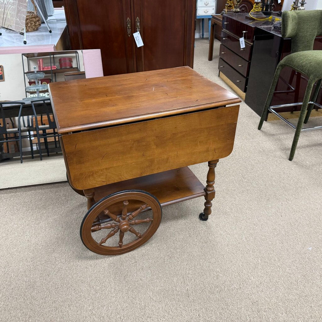 Vintage Drop-Leaf Tea Cart