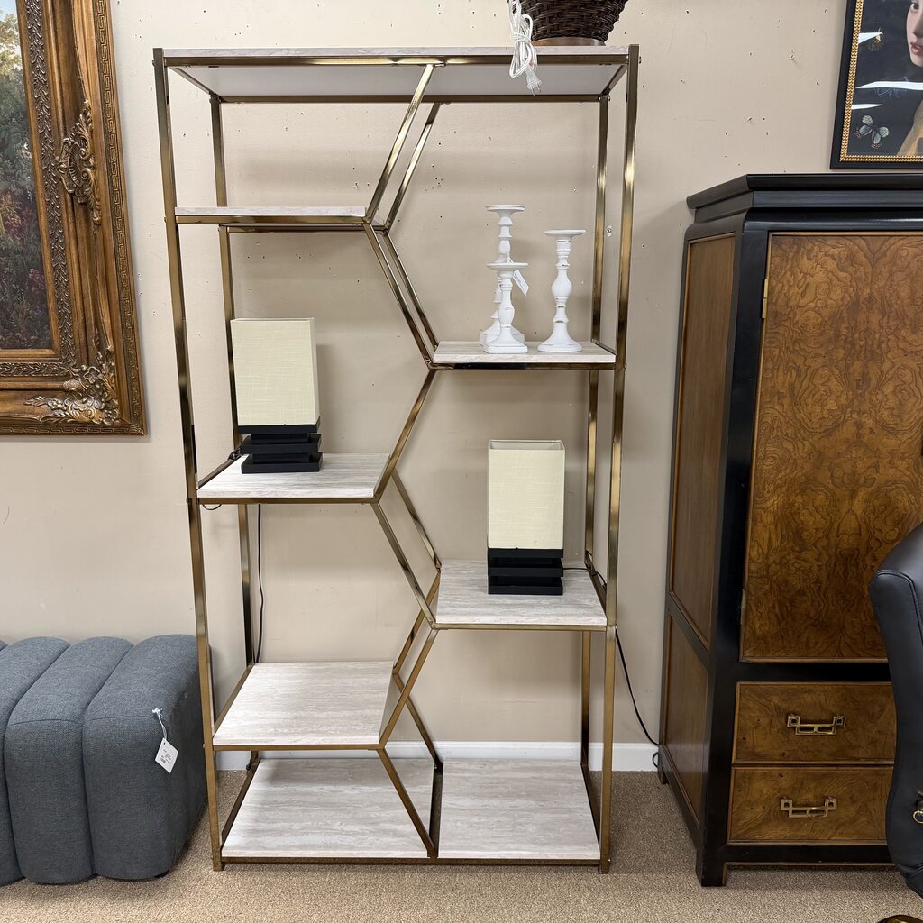 Brushed Gold Shelving Unit
