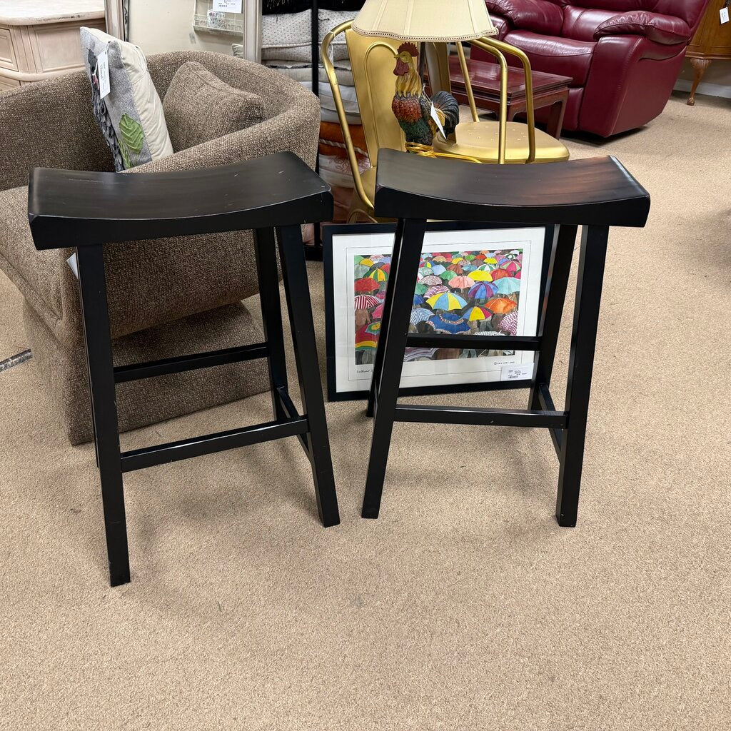 Pair Backless Saddle Stools