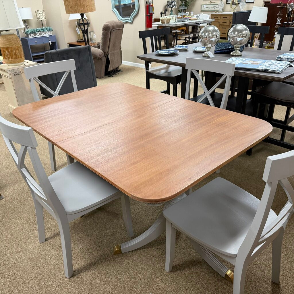 Painted Mahogany Dining Table + 4 Chairs