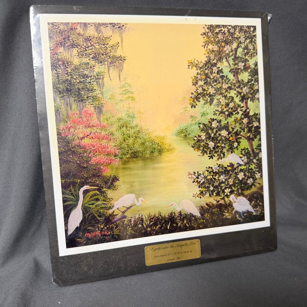 Small Unframed Print "Egrets Under the Magnolia Tree