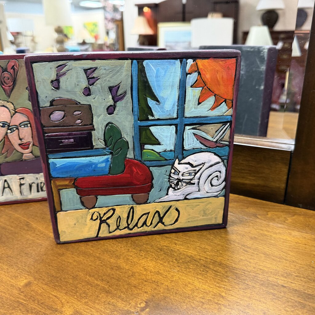 "Relax" Handmade Wood Wall Plaque
