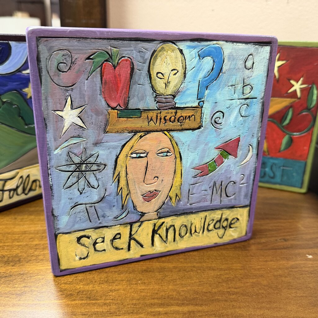 "Seek Knowledge" Handmade Wood Wall Plaque