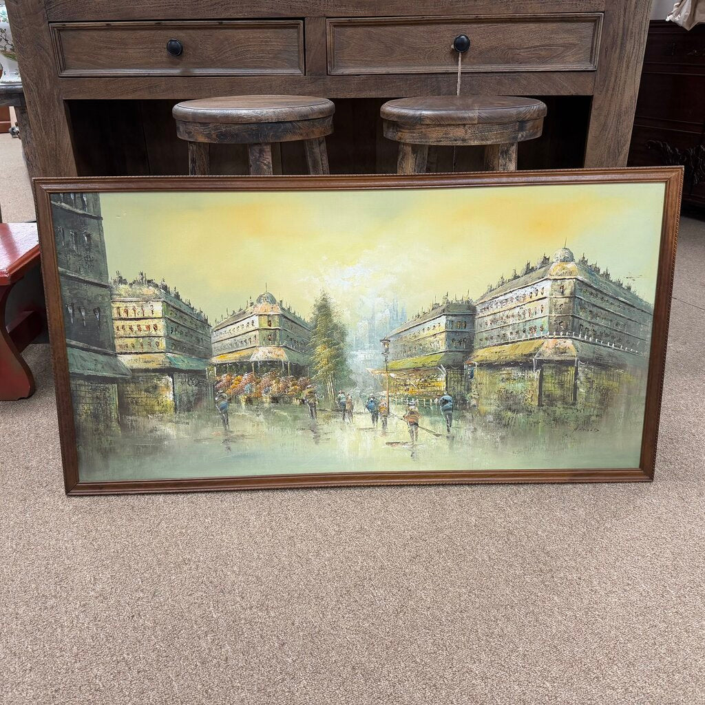 Vintage Cityscape Painting