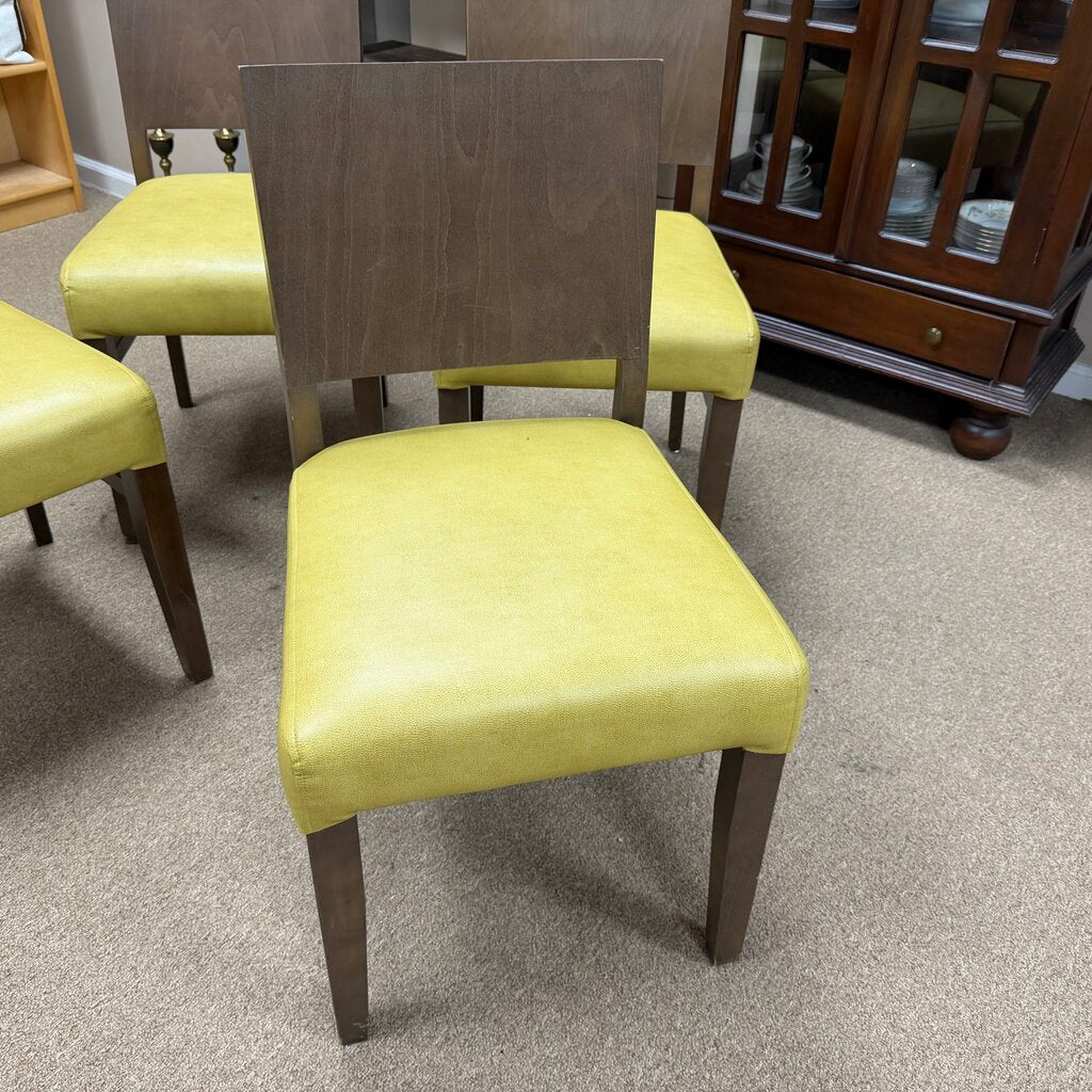 Set/4 Wood + Upholstered Dining Chairs