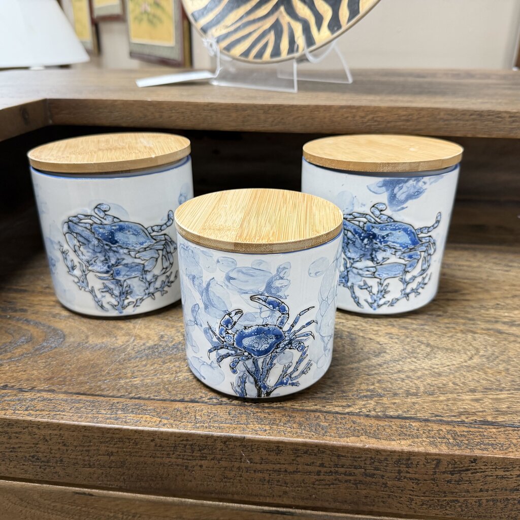 Set/3 Crab Canisters w/Lids